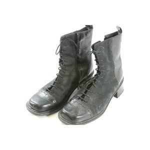 NAOT Black Womans Boots Zipper Lace Sz 9.5 Leather
